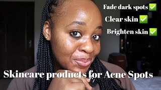 Skincare Products for dark Spots caused by Acne and Pimples [upl. by Anialem]