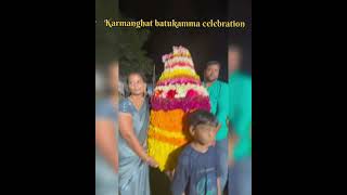 Karmanghat batukamma celebration in pochamma temple ground dj song newbathukammasongs2024 [upl. by Enirod]