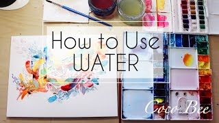 How to Use WATER  Introduction Watercolor Tutorial [upl. by Nwadahs]