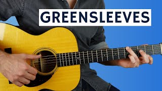 Greensleeves  Beginner Fingerstyle Guitar Lesson [upl. by Nahseez390]