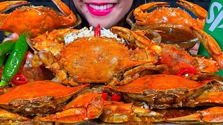 ASMR MASSIVE CRAB CURRY FEAST CHILI BASMATI RICE MUKBANG Eating Sounds [upl. by Wurst]