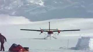 Twin Otter Landing at Vinson Base Antarctica [upl. by Yssenhguahs85]