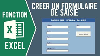 EXCEL  CRÉER UN FORMULAIRE DE SAISIE SANS USERFORM [upl. by Ivonne922]