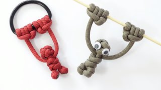 Make a Hanging Monkey Paracord Buddy Key Fob or Bar Gymnasts  CbyS Design  Paracord Crafts [upl. by Adanama377]