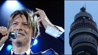 David Bowies death announced from the top of the BT Tower in London [upl. by Mowbray599]