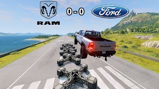 Epic battle Dodge Ram vs Ford Raptor Who will win beamng beamngdrive game gaming shorts [upl. by Alius]