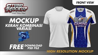 Mockup Jersey Kerah variasi  Kombinasi  Mockup Jersey PSD  Free Download Mockup  Front view [upl. by Burroughs]