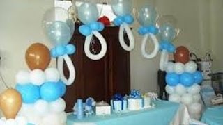 como hacer arreglos con globos para baby shower [upl. by Lled]