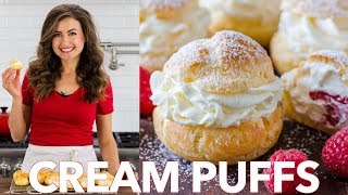 How To Make Easy Cream Puffs  Natashas Kitchen [upl. by Ydisac]