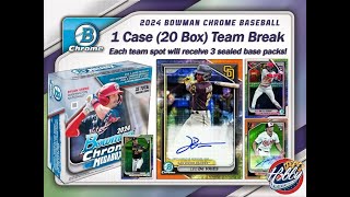 2024 Bowman Chrome MEGABOX 1 Case 20 Box Team Break 8 eBay 101624 [upl. by Siekram]