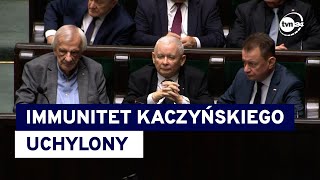 Sejm zdecydował w sprawie immunitetu Kaczyńskiego Uchylił go ale tylko w jednej sprawie [upl. by Birk]