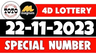 4D ToTo 4D Magnum Lottery Lucky 10 Number Today  22112023 Magnum ToTo Special Consolation [upl. by Perusse]