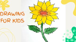 Sunflower  Sunflower easy drawing  How to draw a Sunflower step by step [upl. by Remliw]