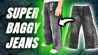 how to make FLARED BAGGY JEANS full tutorial [upl. by Salomone]