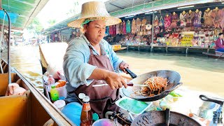 LARGEST FLOATING MARKET in Thailand  Thai street food [upl. by Erastus726]