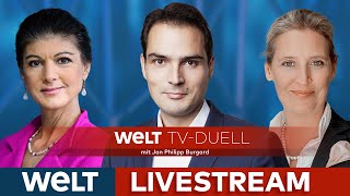 Alice Weidel vs Sahra Wagenknecht im WELT TVDuell mit Jan Philipp Burgard im WELT LIVESTREAM [upl. by Auqinahc2]