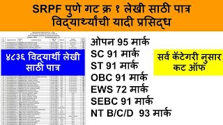 SRPF ground Mark Details  srpf group 1 cut off  srpf cut off 2024 [upl. by Chaing599]