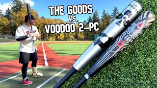 2022 DeMarini The Goods vs 2022 DeMarini Voodoo 2piece  BBCOR Baseball Bat Review [upl. by Esirehs772]