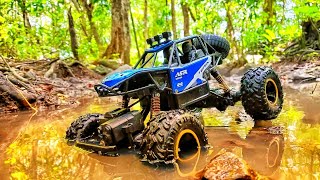 Bermain Mobil Remote Control Offroad Di Jalan Berair  Unboxing Rock Crawler Climbing [upl. by Ramey]