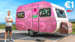 €1 Caravan Transformeren tot Luxe Caravan [upl. by Eriuqs]