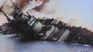 WWI Footage  Colorized amp HD Restoration — Sinking of the SMS Szent István 1918 [upl. by Addis]