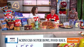 Schnucks Brings us a Giant Chip Tower Super Bowl Buffet to the Max on Great Day [upl. by Aikemat458]