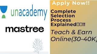 Mastree  Teach Online amp Be a Part of Unacademy  Work from Home  Earn Online [upl. by Akirea]