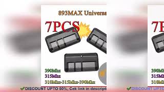 ✔️893MAX Remote Control compatible Garage Door Opener New Universal For [upl. by Nyrtak]