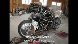 BomberBike Project Stage 3 Motorrad mit Sternmotor [upl. by Akerahs]