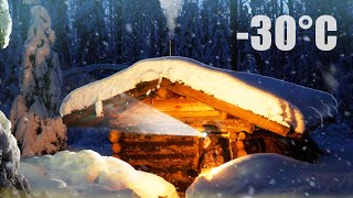 SURVIVE EXTREME COLD IN AN UNDERGROUND LOG CABIN 30°C 3 DAYS IN THE WILD FOREST [upl. by Schug]