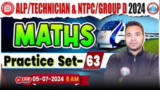 Railway Math Practice Set 63  RRB NTPC Group D ALP Technician 2024  Maths By Neeraj Sir [upl. by Enehs]