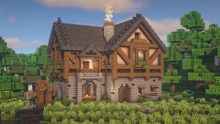 Minecraft Big Cottage House Tutorial [upl. by Nyltyak]