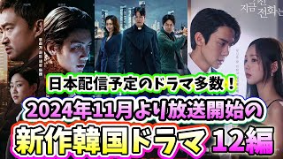 🌟2024年11月より放送開始予定の新作韓国ドラマ12編を紹介🌟〜キム・ナムギル、コン・ユ、チ・チャンウク、ユ・ヨンソク主演のドラマなど、日本同時配信予定のドラマが満載！〜 [upl. by Llehsam]