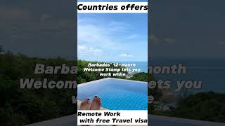 Top Countries Offering Remote Work Visas with Free Travel Opportunities RemoteWorkVisa freevisa [upl. by Syla]