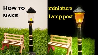 How to make miniature lamp post  Diy miniature lamp post  Lantern lights [upl. by Philomena]