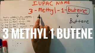 3 methyl 1 butene structure  Iupac Nomenclature Example Class 10 [upl. by Tandi]