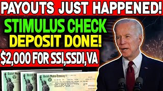 Payouts Just Happened 2000 Stimulus Checks Deposit Done For Social Security SSI SSDI VA Seniors [upl. by Sucram928]