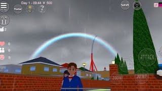 Hujan Gini Main Sakura Ada Pelangi Sakura school simulator [upl. by Aivilys]