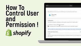 How to Control User and Permission in Shopify easy [upl. by Amlus]