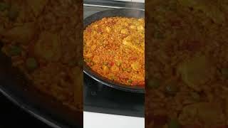 Spanish Paella shortvideo paella spanishfood rice cookedfood cookingchannel cooking foodie [upl. by Dirtsa]