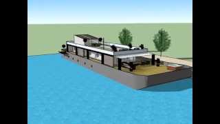 Transformation of an Old Barge into a quotModern Luxury Houseboatquot Amsterdam  Grand Design [upl. by Ilenay]