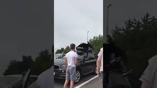 British family find two teenage migrants hiding in car roof box [upl. by Windham599]