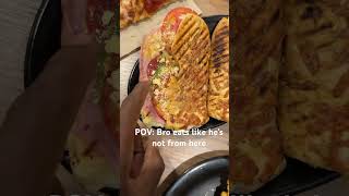 Hot sauce on fries 🤮 youtubeshorts comedy food college [upl. by June]