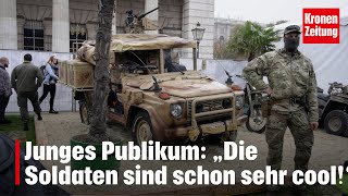 Am Heldenplatz Junges Publikum „Die Soldaten sind sehr cool“  kronetv NEWS [upl. by Kahcztiy]