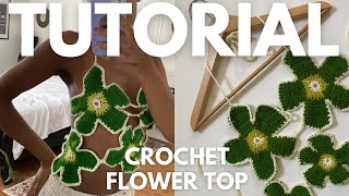 Crochet Flower Top Tutorial [upl. by Kinzer296]