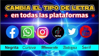 Como escribir en Negrita Cursiva y Manuscrita en cualquier plataforma  Facebook Whatsapp 2023 [upl. by Ferris144]