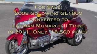 Used Honda Goldwing Trike For Sale  2011 Lehman Monarch II 2008 Goldwing GL1800 [upl. by Anaoy288]