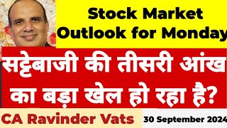 Stock Market Outlook for Monday  30 September 2024 by CA Ravinder Vats [upl. by Dwayne526]