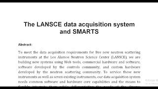 The LANSCE data acquisition system and SMARTS [upl. by Zackariah]