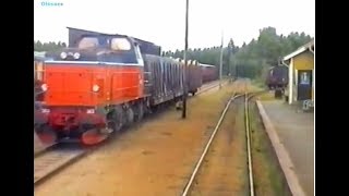 Sweden NÄSSJÖ  HULTSFRED 1996 View from the Train Drivers Cab [upl. by Anelrats339]